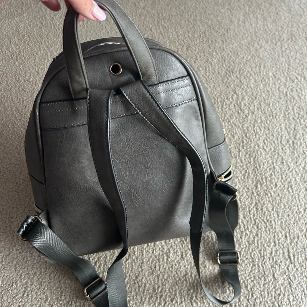 Gray Studded Backpack - Picture 3 of 6